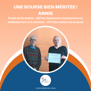 Annie, récipiendaires d'une bourse de formation du CJE - 2021-2022
